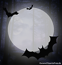 Mond im gruseligen Wald Clipart