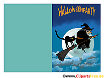 Partyeinladungen selbst gestalten Hexe, Halloween