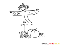 Ausmalbild Vogelscheuche