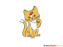 Niedliche Katze Clipart - Bilder im Herbst