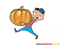 Bilder vom Herbst  - Bauer mir Kürbis