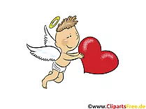 e Cartes amour, cupidons, anges, coeurs
