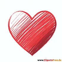 Herz gezeichnet mit Lippenstift Clipart, Bild, Illustration