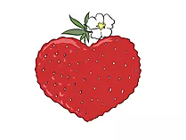 Herz in Form einer Erdbeere Clipart, Bild, Grafik
