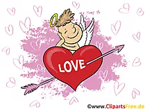 Serce miłość kartkę z życzeniami, clipart, obraz GB, grafika, kreskówka