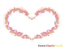 Bingkai, katresnan, valentine, clipart ati