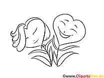 Zwei Herzen zum Ausmalen Bild