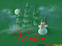 Desktop Hintergründe Winter, Schnee, Schneemann, Wald