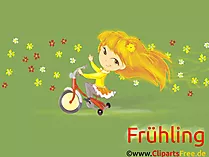 Kostenlose Desktopbilder Frühling, Fahrrad, Mädchen, Kind