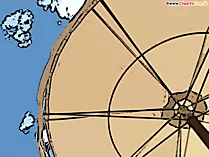 Sonnenschirm und blauer Himmel Cartoon Illustration, Clipart
