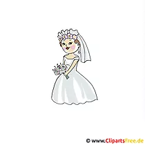 Braut Cartoon Bild zum Drucken