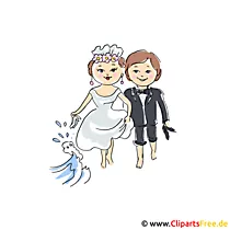Recém-casados ​​clipart para casamento grátis