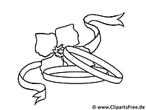 Eheringe Clipart, Bild, Malvorlage zur Hochzeit