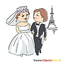 Flitterwochen in Paris Brautpaar - Hochzeit Dankes Karten gestalten