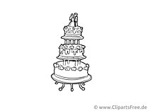 Gratis Clipart Hochzeitstorte