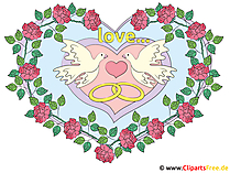 Herz mit Trauringen Clipart