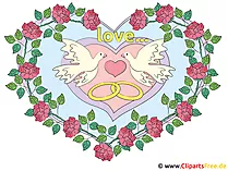 Herz mit Trauringen Clipart