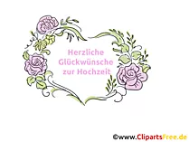 Herzliche Glückwünsche zur Hochzeit Clipart-Bild kostenlos