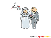 Hochzeit Cartoon, Clipart, Bild, Illustration