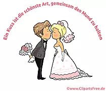 Hochzeit Spruch - Ein Kuss ist die schoenste Art, gemeinsam den Mund zu halten