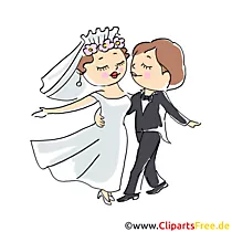 Hochzeitspaar glücklich Clipart, Illustration in Hochauflösung zur Gestaltung von Karten