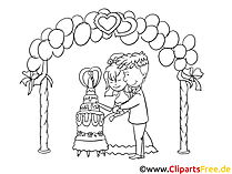 Kirchliche Trauung Clipart, Zeichnung, Bild schwarz-weiss