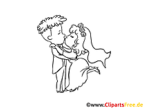 Kuss Clipart, Bild, Cartoon, Ausmalbild gratis