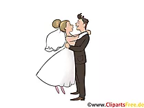 Verliebte Brautpaar Clipart-Bild