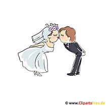 Modèle d'invitation de mariage - baiser clipart
