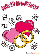 Cincin kawin karo teks aku tresna sampeyan clipart