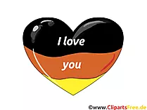 Aku seneng peta Jerman, clipart, komik, eCard gratis