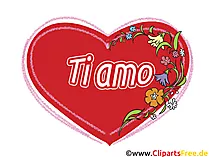 Ich liebe dich Italienisch Grusskarte, Clipart, GB Bild, Grafik, Cartoon