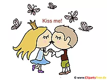 Tag des Kusses Cartoon, Glückwunschkarte, E-Card