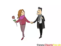 Verliebtes Paar Mann und Frau Clipart, Bild, Illustration in Farbe