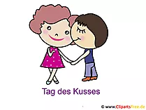 Welt Kuss Tag Clipart-Bild-Illustration