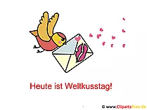 Welt Kuss Tag GB Bild, Gaestebuchbild, Clipart