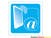 Mobile email service icon clipart