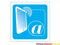 Mobile email service icon clipart