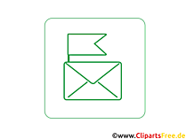 Neue Nachricht im Postbox Clipart-Icon