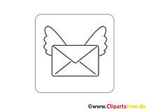 Briefumschlag mit  Flügeln Clipart-Icon