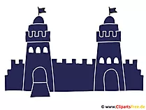Burg mit zwei Türmen Clipart Sihouette