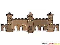 Burgmauer Bild, Clipart, Illustration