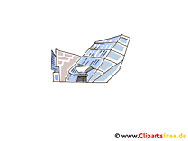 Clipart modernes Gebäude aus Glas