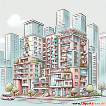 Apartmenthaus Clipart - Bilder zum Thema Immobilien