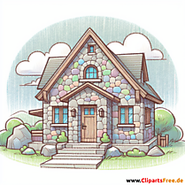 Haus aus Steinen Clipart - Bilder zum Thema Architektur