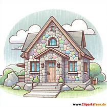 Haus aus Steinen Clipart - Bilder zum Thema Architektur