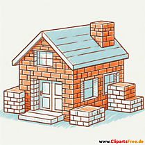 Haus aus Ziegelsteinen Clipart - Bilder zum Thema Immobilien