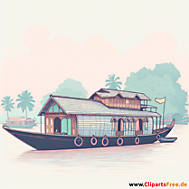 Hausboot Clipart - Bilder zum Thema Immobilien