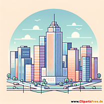 Hochhaus in der Stadt Clipart - Bilder zum Thema Architektur