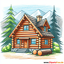 Holzhaus Clipart - Bilder zum Thema Immobilien